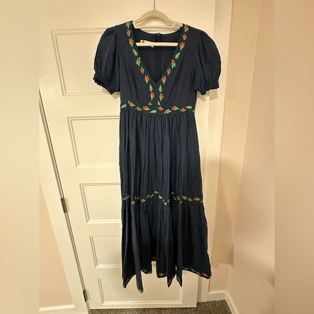 FANM MON navy and floral dress